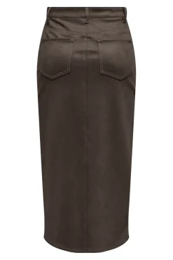 Best Only Onlstina Life Faux Suede Skirt Cc 4854254 Seal Brown W Contrast Stitch