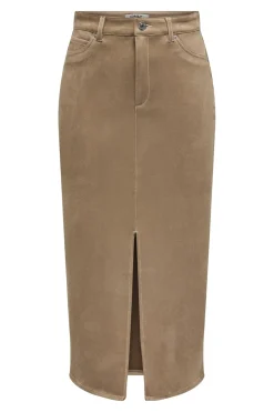 Outlet Only Onlstina Life Faux Suede Skirt Cc 4786482 Cocoa Créme W Contrast Stitch