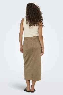 Outlet Only Onlstina Life Faux Suede Skirt Cc 4786482 Cocoa Créme W Contrast Stitch