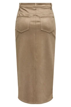 Outlet Only Onlstina Life Faux Suede Skirt Cc 4786482 Cocoa Créme W Contrast Stitch