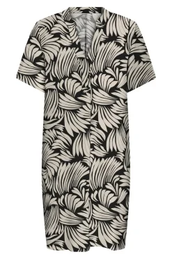 Hot Only Onlsusi Life Ss V-Neck Tunic Dress Wnn 4881760 Black Sway Leaves