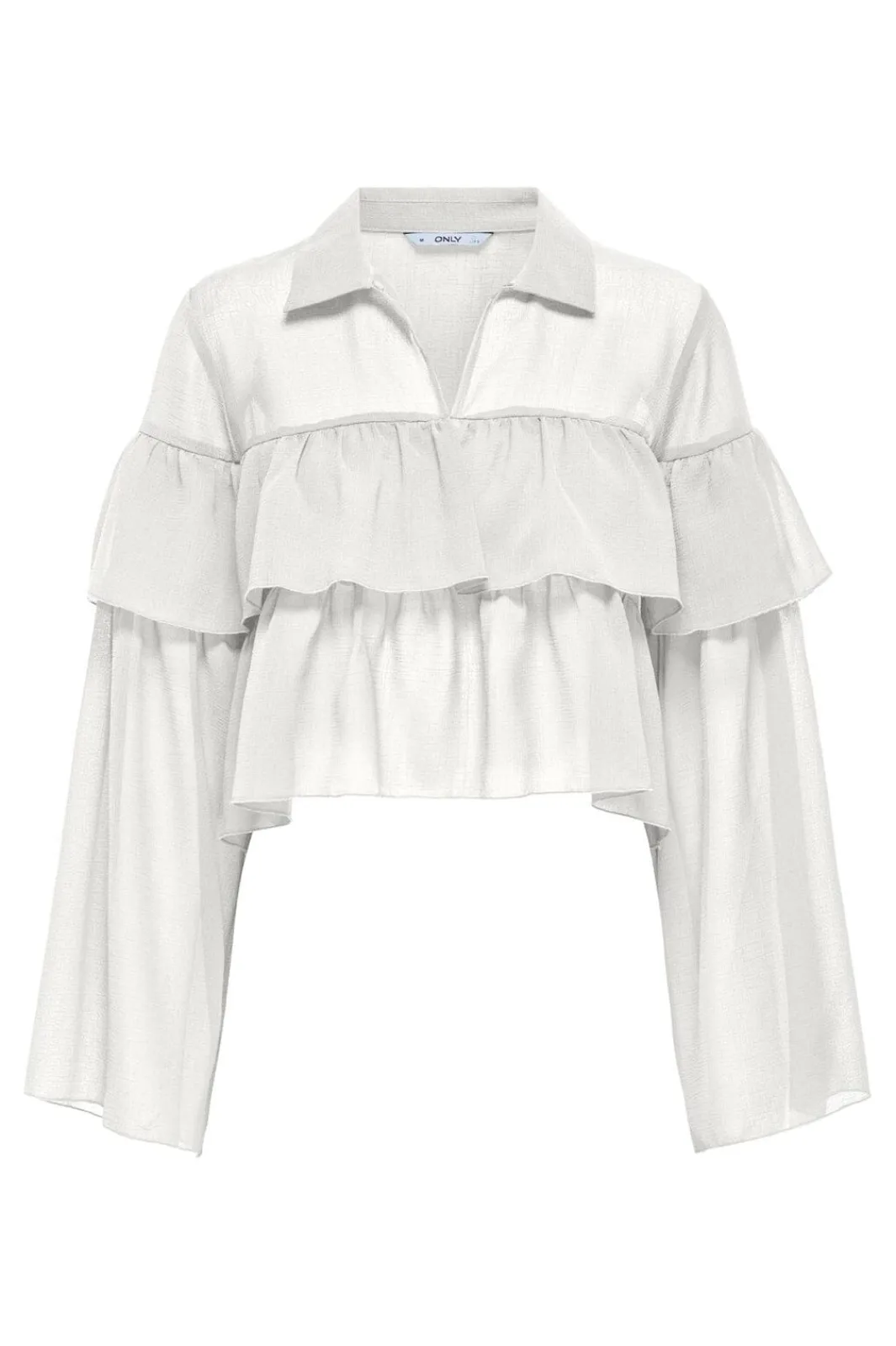 Discount Only Onlsuzzi L/S Frill Tie Top Ox 4882991 Cloud Dancer