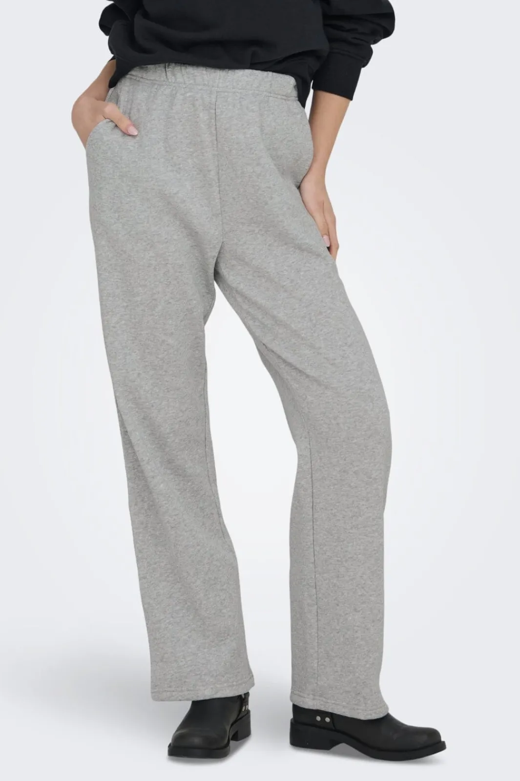 New Only Onlsweat Life Pants Relaxed Swt 4509766 Light Grey Melange