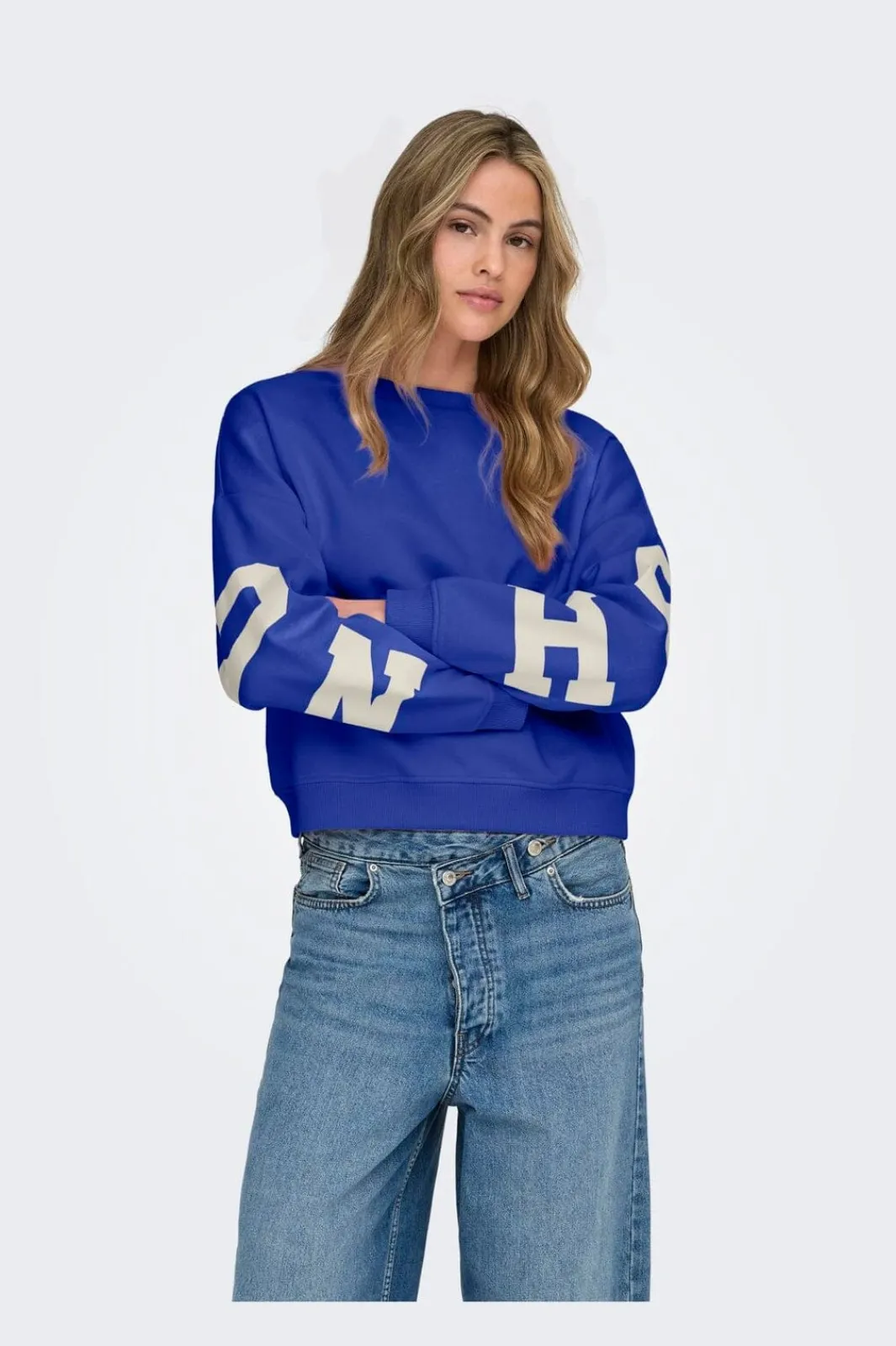Outlet Only Onlsweat L/S Back/Sleeve Print Swt 4845924 Surf The Web Birch Houston Print