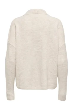 New Only Onltalio Ls Polo Neck Bf Knt 4928919 Whitecap Gray Melange/Dtm Horn Button