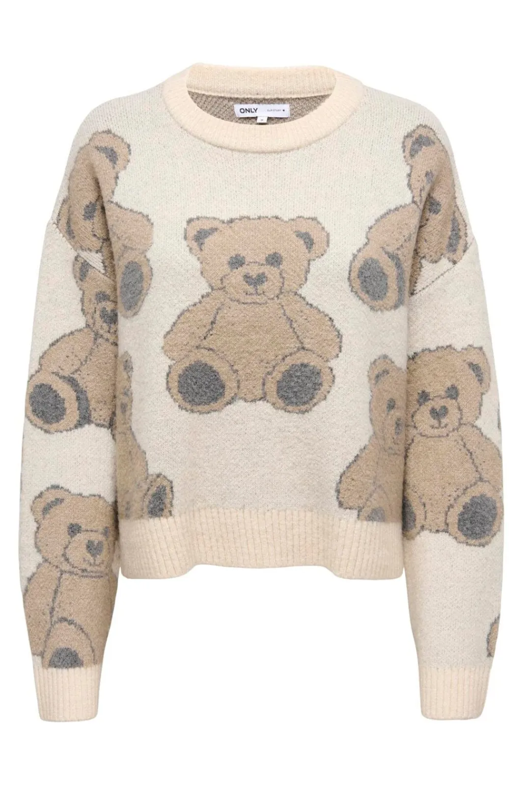 Only Onlted Ls Jq O-Neck Knt 4941131 Whitecap Gray Cartouche/Dgm/Mel/Teddy