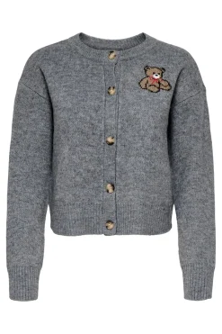 Best Only Onlteddy Ls Cardigan Knt 4882989 Medium Grey Melange Teddy