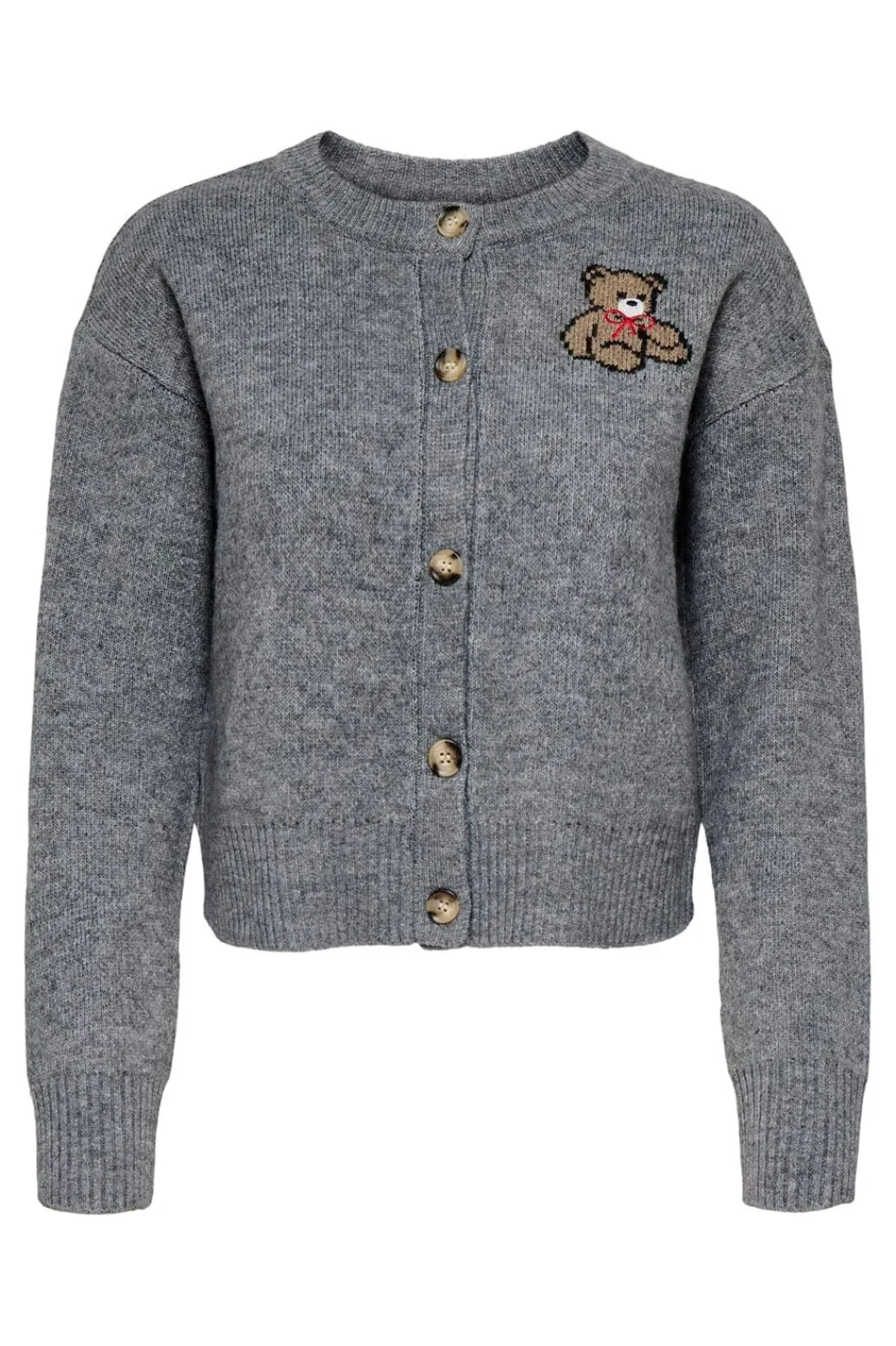 Best Only Onlteddy Ls Cardigan Knt 4882989 Medium Grey Melange Teddy