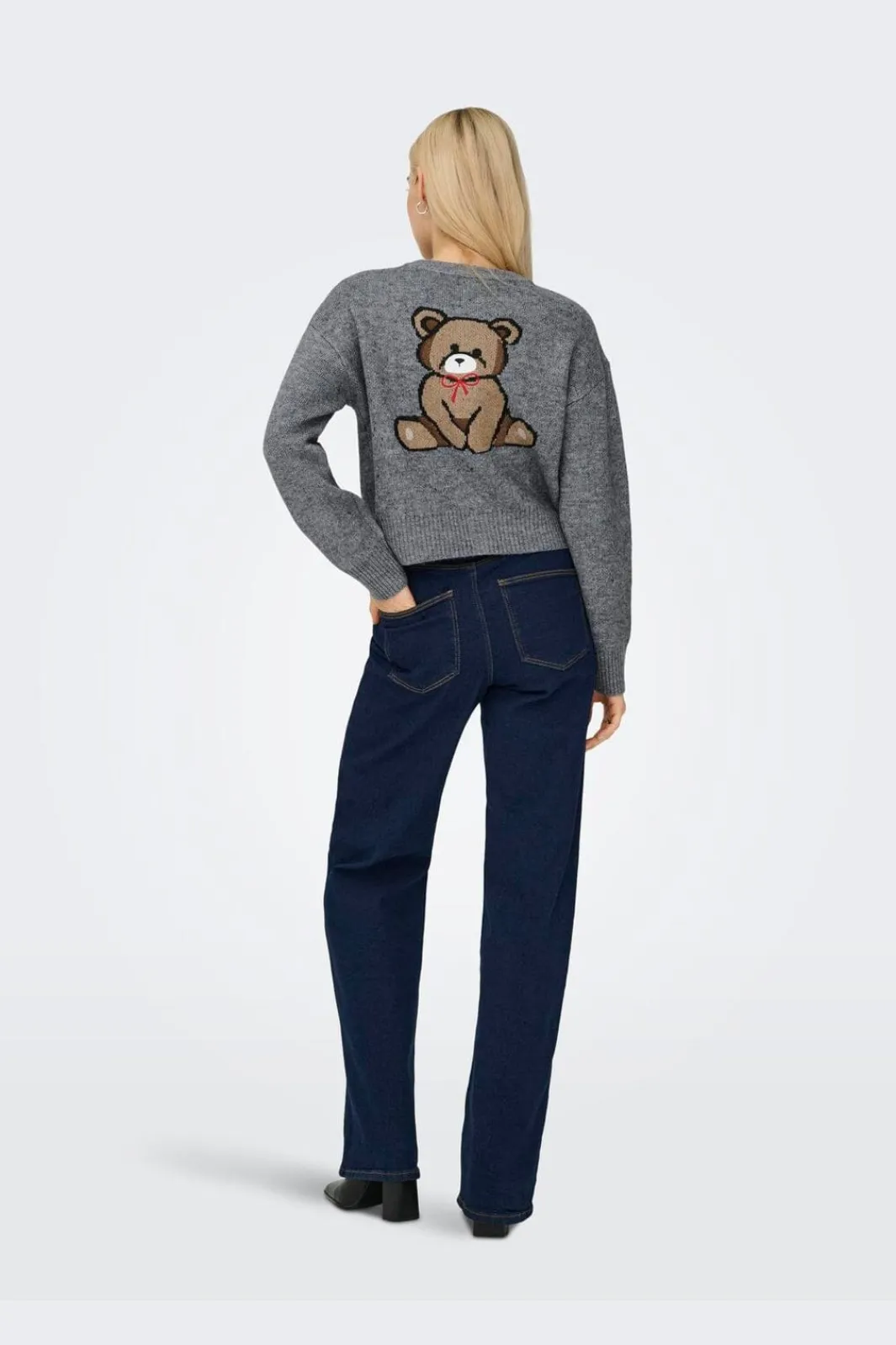 Best Only Onlteddy Ls Cardigan Knt 4882989 Medium Grey Melange Teddy