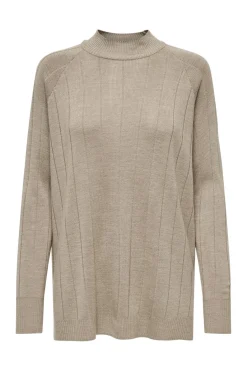 New Only Onltess Ls Long High Neck Knt 4567820 Malt Ball Melange
