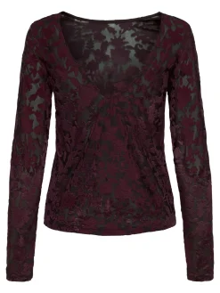 Sale Only Onlthea L/S Flock Top