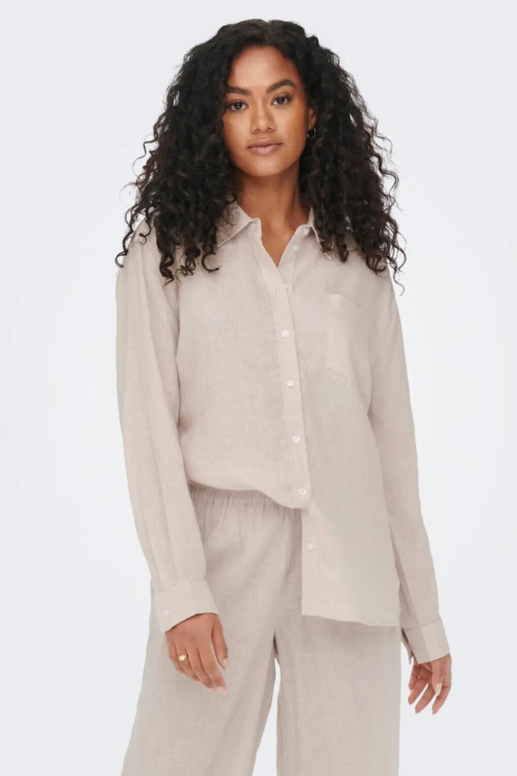 Online Only Onltokyo L/S Linen Blend Shirt 3996894 Moonbeam
