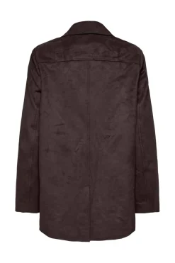 Outlet Only Onltulip Faux Suede Blazer Coat 4938153 Chocolate Torte