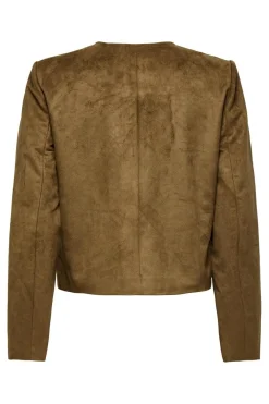 Best Only Onltulip Faux Suede Button Jacket 4847753 Cognac