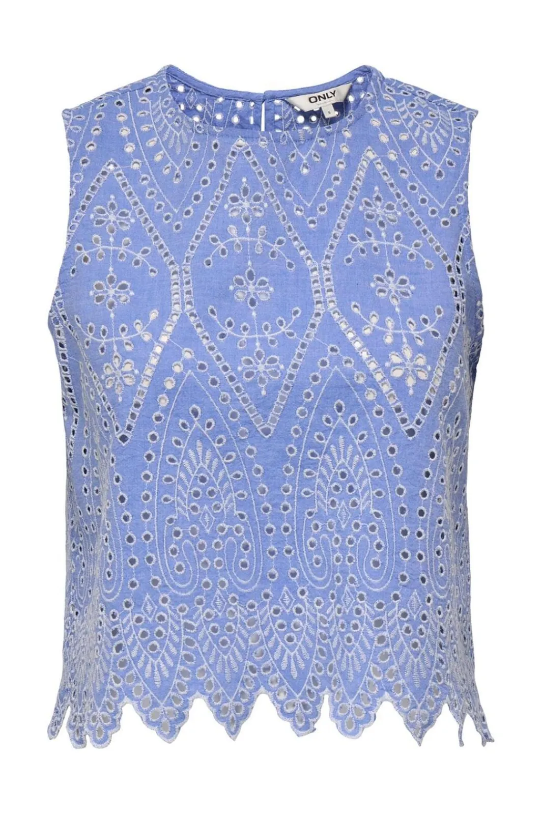 Only Onltulum Sl Emb Top 4695467 Blue Bonnet Bright White Emb.