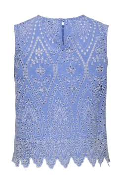 Only Onltulum Sl Emb Top 4695467 Blue Bonnet Bright White Emb.