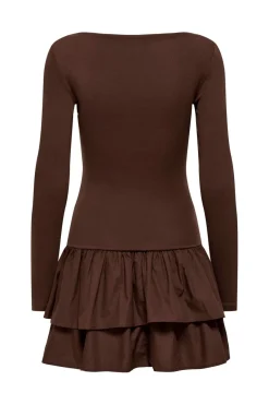 Sale Only Onlvega L/S Boatneck Mix Dress Box 4978822 Chicory Coffee Chicory Coffee Woven Bottom