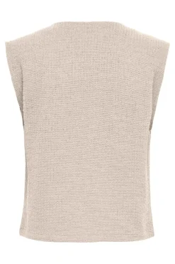 Outlet Only Onlvicki Button Vest Swt 5065539 Pumice Stone Gold Buttons