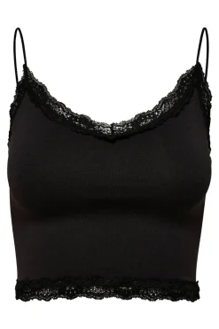 Best Only Onlvicky Lace Seamless Cropped Top 3210300 Black