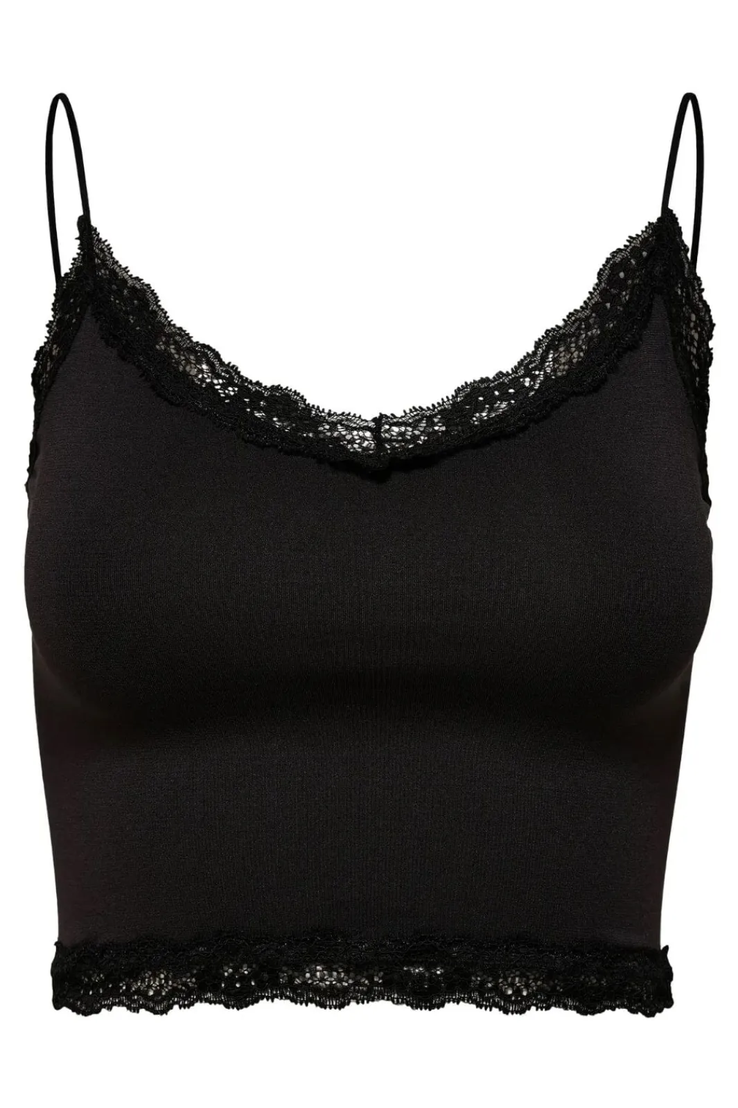 Best Only Onlvicky Lace Seamless Cropped Top 3210300 Black