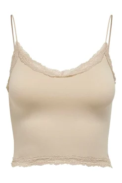 New Only Onlvicky Lace Seamless Cropped Top 3517188 Peach Taffy