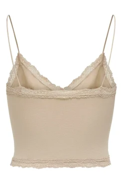New Only Onlvicky Lace Seamless Cropped Top 3517188 Peach Taffy