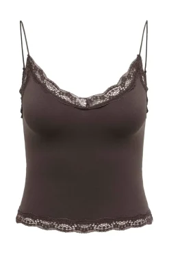 Only Onlvicky Lace Seamless Cropped Top 4928685 Seal Brown