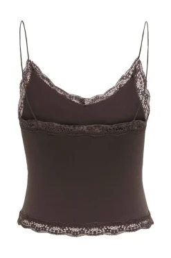 Only Onlvicky Lace Seamless Cropped Top 4928685 Seal Brown