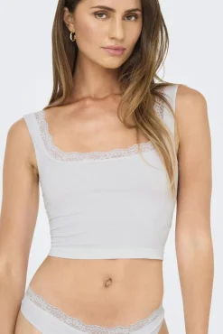 Hot Only Onlvicky Lace Singlet Square Neck Acc 4816313 Bright White