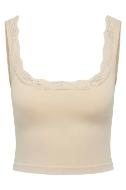 New Only Onlvicky Lace Singlet Square Neck Acc 4816312 Peach Taffy