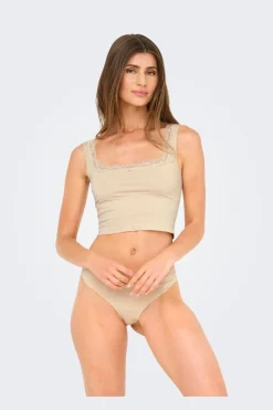 New Only Onlvicky Lace Singlet Square Neck Acc 4816312 Peach Taffy