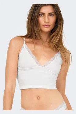 New Only Onlvicky Lace Singlet V-Neck Acc 4816299 Bright White