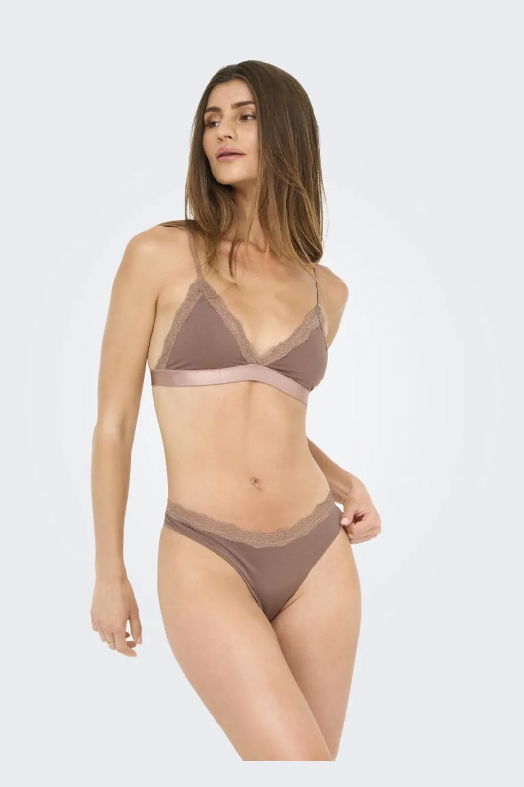 Discount Only Onlvicky Lace Thong 2-Pack Acc 4822906 Cognac 2Xpack