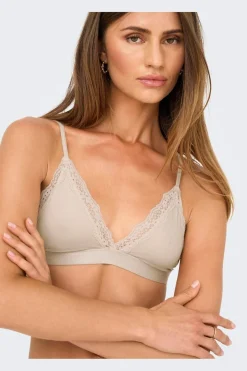 New Only Onlvicky Lace Unpadded Bralette Acc 4816286 Peach Taffy