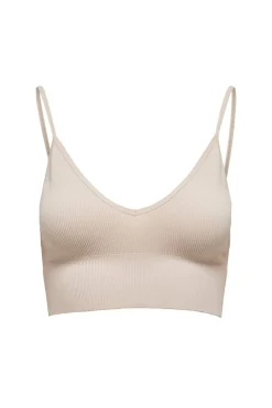 Only Onlvicky Rib Seamless Vneck Top Acc 3628041 Peach Taffy