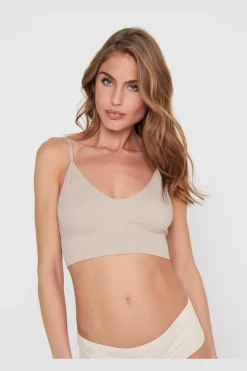 Only Onlvicky Rib Seamless Vneck Top Acc 3628041 Peach Taffy
