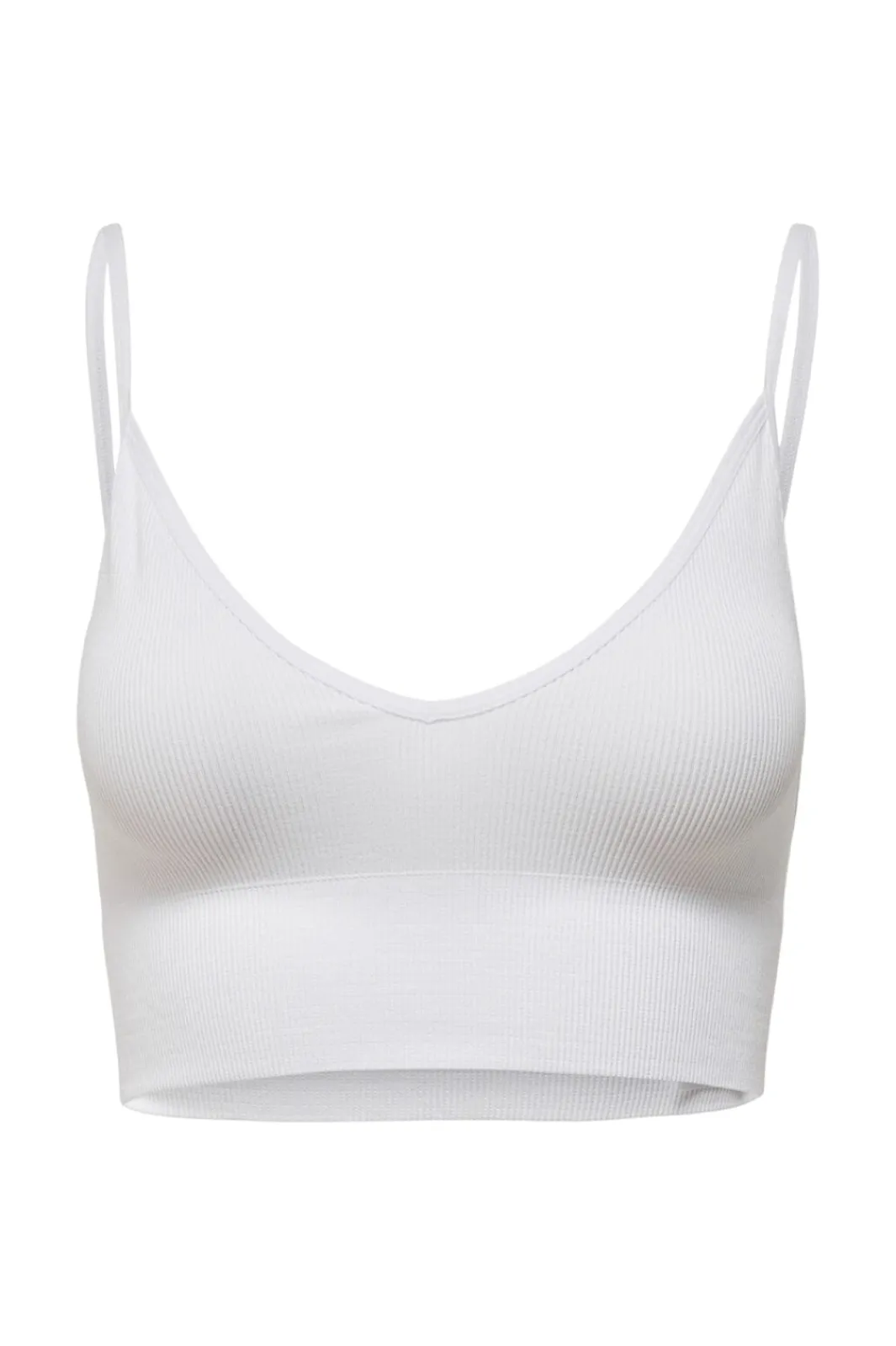 Discount Only Onlvicky Rib Seamless Vneck Top Acc 3799604 Bright White