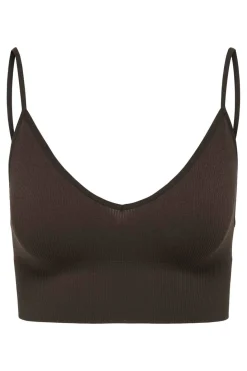 Only Onlvicky Rib Seamless Vneck Top Acc 4819326 Seal Brown