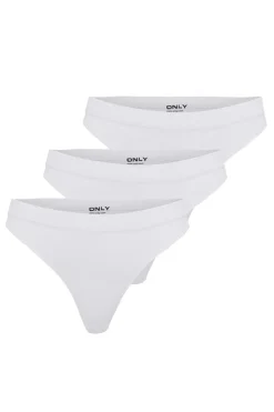 Best Only Onlvicky Rib S-Les Thong 3-Pack Acc 4685962 Bright White X 3