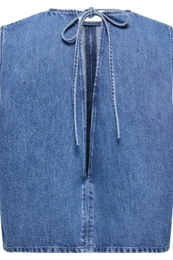 Online Only Onlvigga S/L Mini Open Back Top 4858064 Medium Blue Denim