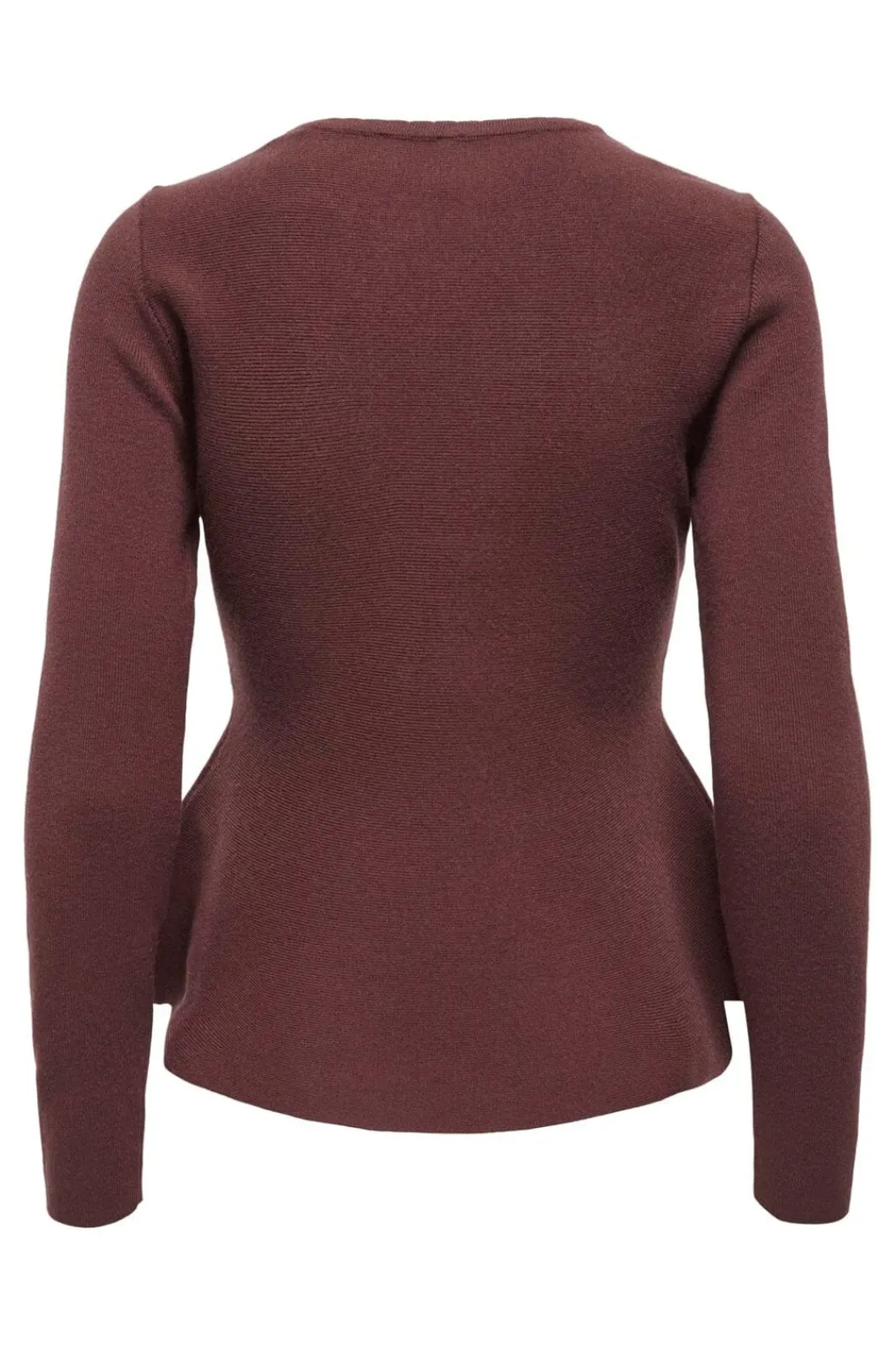 Online Only Onlvilda Ls Peplum O-Neck Knt 5026295 Rum Raisin