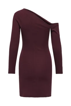 New Only Onlvilla Life Assymetric Dress 4896008 Cabernet