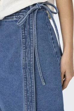 Only Onlvilla Wrap Tie Skirt Gua 4550180 Light Blue Denim