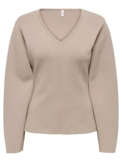 Hot Only Onlviola Ls Fit V-Neck Knt 4967667 Mocha Meringue