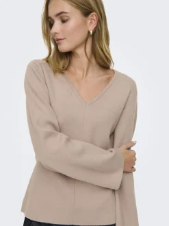 Hot Only Onlviola Ls Fit V-Neck Knt 4967667 Mocha Meringue