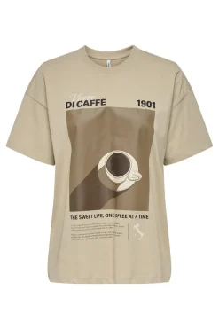 Outlet Only Onlvivvi Life S/S Lovely Top 4897138 Humus Caffe