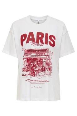 Sale Only Onlvivvi Life S/S Lovely Top 4897147 Bright White Paris