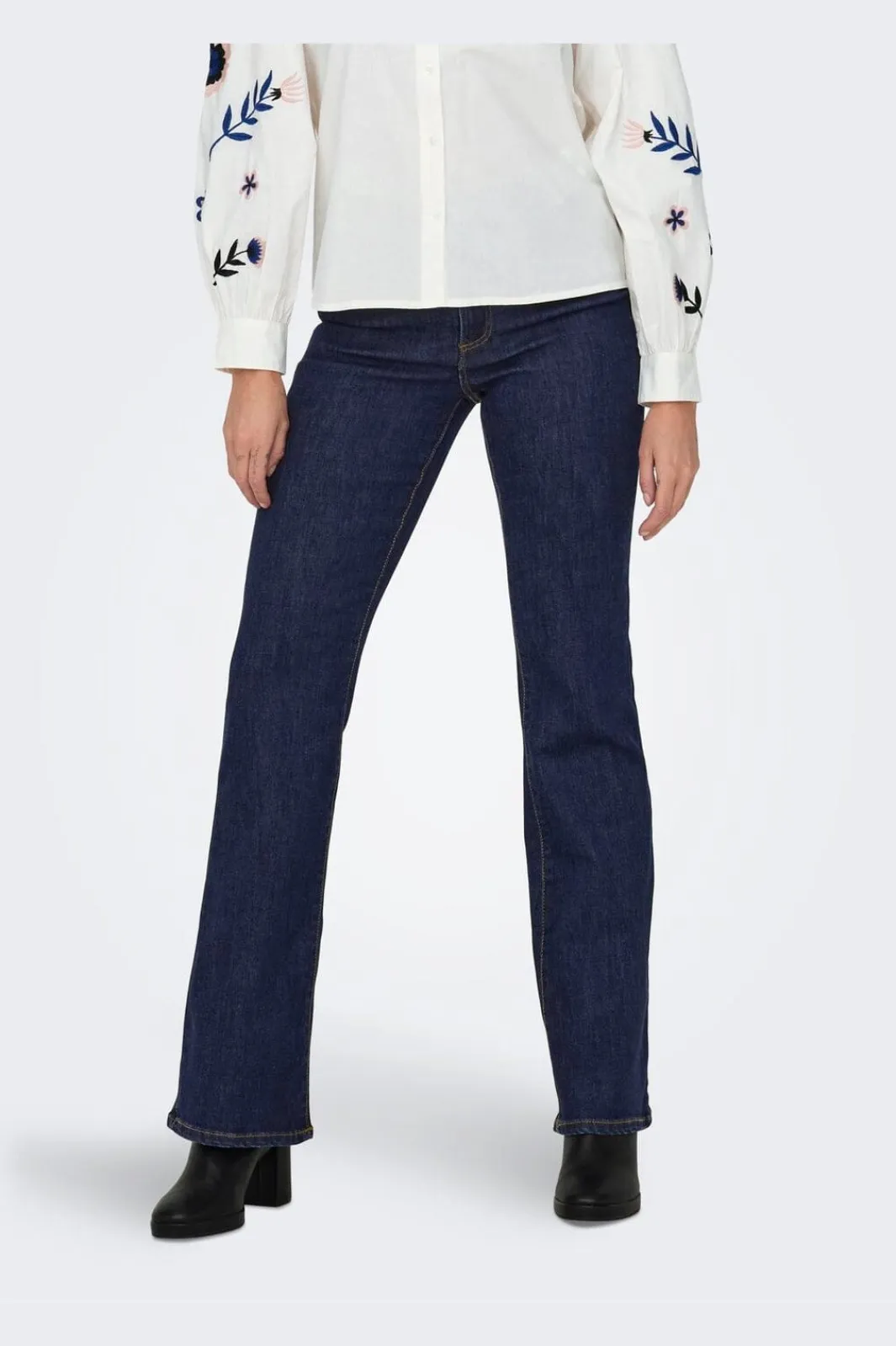 New Only Onlwauw Flared Rinse Gua030 3626892 Dark Blue Denim