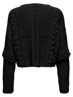 Hot Only rsa Life Ls Fringe O-Neck Cc Knt 4725135 Black