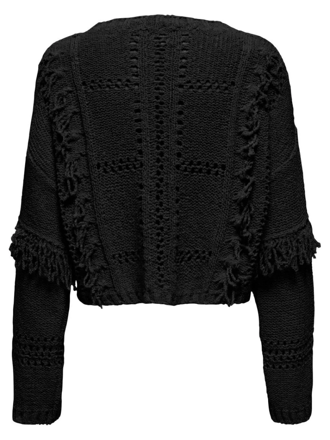 Hot Only rsa Life Ls Fringe O-Neck Cc Knt 4725135 Black